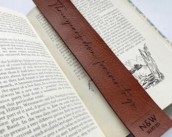 Personalized Leather Bookmark: Laser Engraved Reading Gift