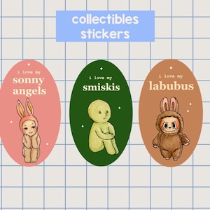 collectibles stickers | sonny, smiski, labubu