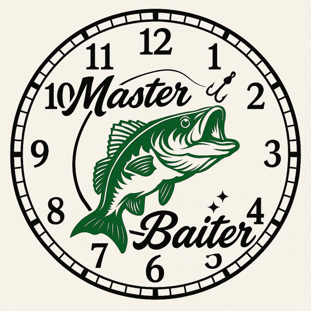Master Baiter Fishing Clock – Funny Man Cave Decor for Dad – Fishing ...