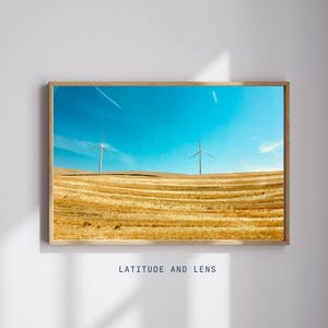 Eastern Oregon | Wind Turbines in Golden Fields – Minimalist Landscape