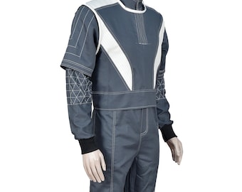 Mandalorian Star Wars Bounty Hunter Flygdräkt Med Väst 3-Delat Cosplay-set