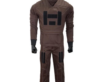 Mandalorian Star Wars Cosplay Costume – Brown Bounty Hunter Flight Suit & Vest 3-Piece Set