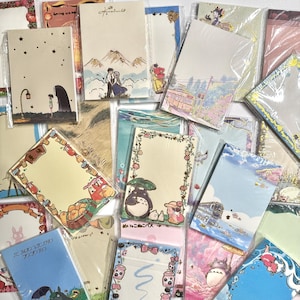 Goldfolie Ghibli Film Notizblock - 3 x 4,5 cm, 40 Blatt, 1 Einheit | Notizen Memo, süßes Briefpapier, Büromaterial