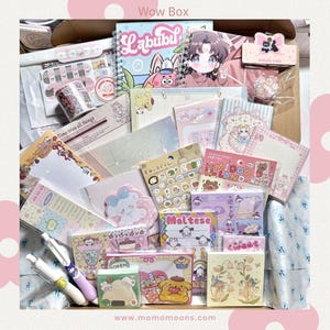 Kawaii Mystery Stationery Box Bundle Aufkleber Notizblock Notizbuch Memo Blätter