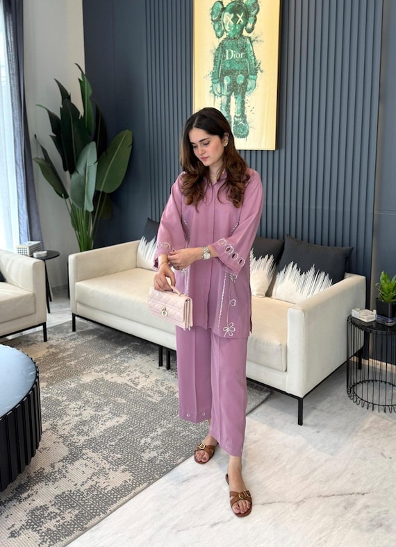 Embroidered 2piece Co-ord Set Pakistani Suit Ethnic Wear