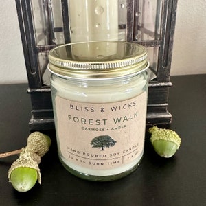 Oakmoss Amber Forest Walk Fall Soy Jar Candle