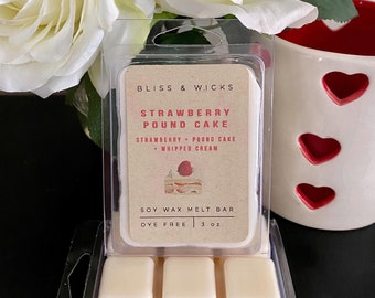 Strawberry Pound Cake Wax Melts | Strawberry Wax Melts | Scented Soy Wax Melts | Valentine’s Wax Melts