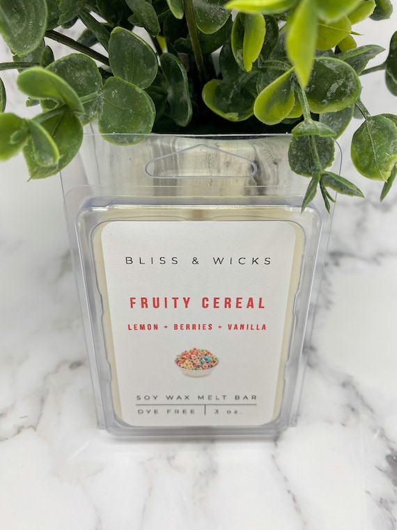 Fruity Cereal Scented Soy Wax Melts: Lemon, Berries & Vanilla