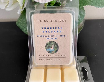 Tropical Volcano Soy Wax Melts: Citrus & Greenery Scent