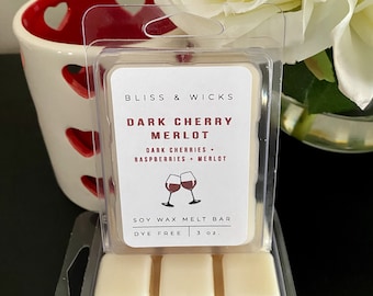 Cherry Merlot Wax Melts | Dark Cherry Merlot | Black Cherry Merlot | Scented Soy Wax Melts | Wine Wax Melts | Valentine’s Wax Melts