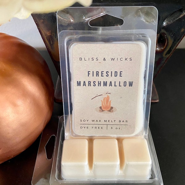 Fireside Marshmallow Wax Melts | Scented Soy Melts | Marshmallow Scent | Fall Wax Melts | Campfire Scent | Fall Wax Warmer