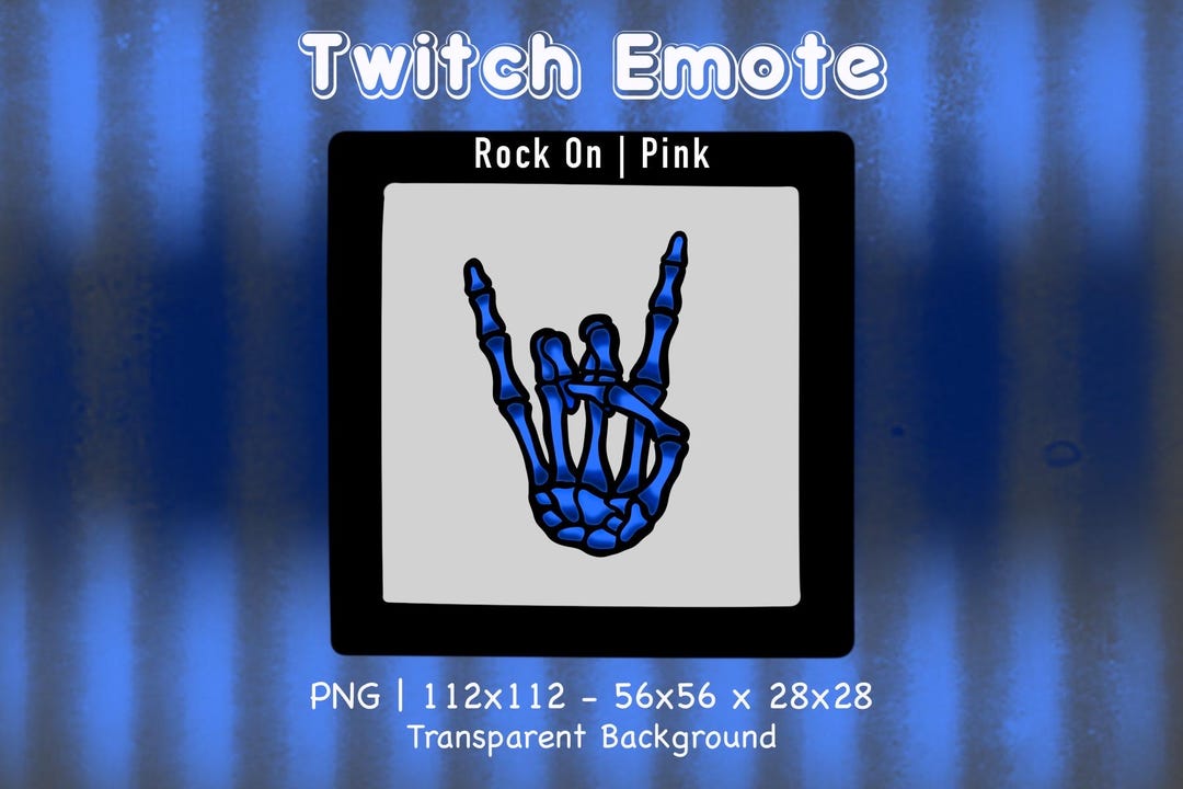 Skeleton Hand Rock on (blue) | Emote - Etsy