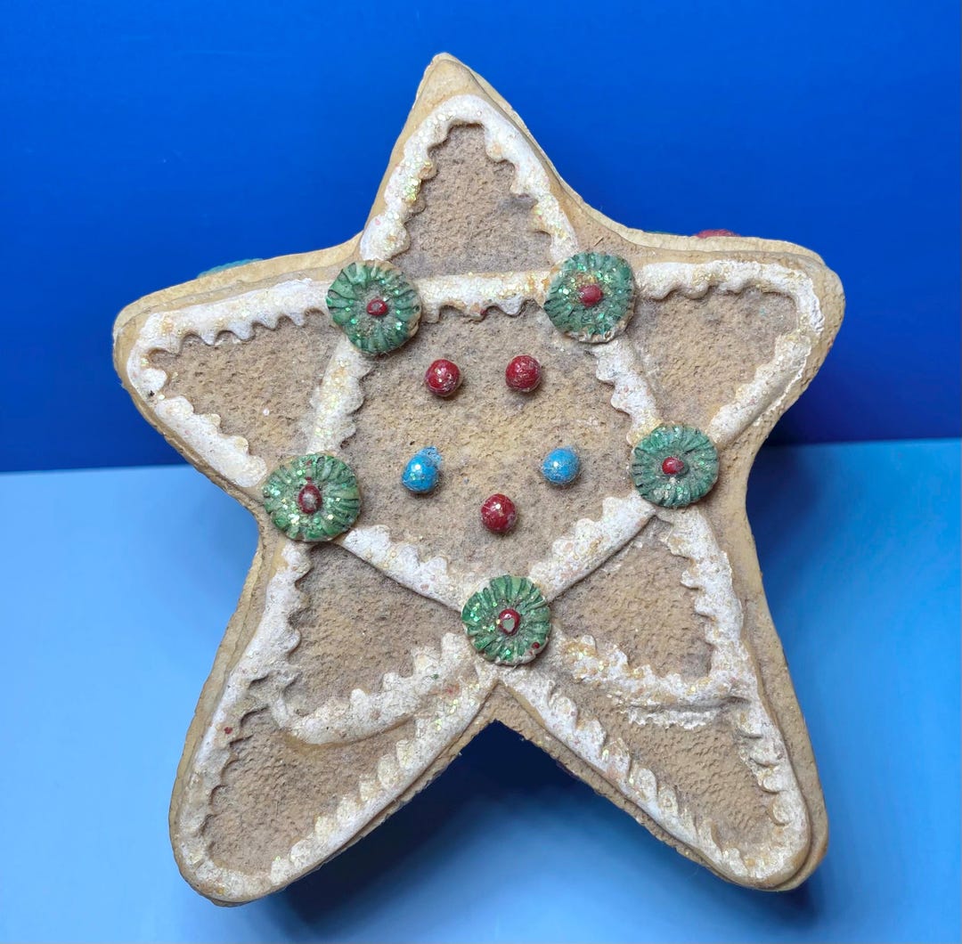 Vintage 2000 Gingerbread Star Trinket Box Cornerstone Creations Resin ...