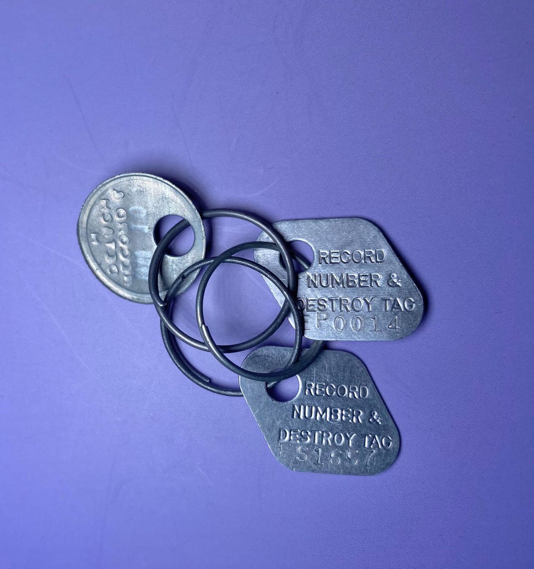 Metal Key Code Lot of 3 Vintage Metal Automotive Key Code Tags Record Number & Destroy ...