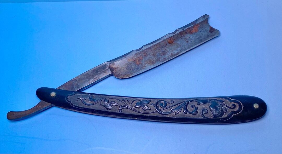 Antique Razor Antique Straight Razor With Floral Engraved Handle – Vintage Grooming ...