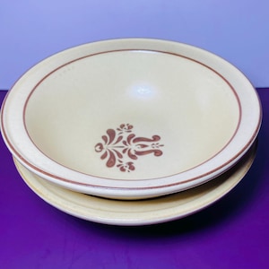 Pfaltzgraff Village Beige Soup And Cereal Bowls Stoneware W Design 6 Inch Set Of 2