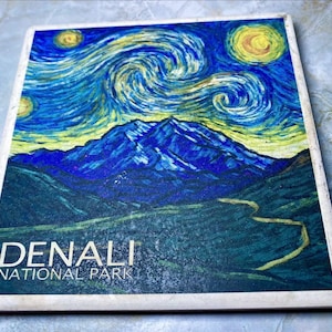 Denali Nationalpark, Alaska, Sternennacht Nationalpark Untersetzer