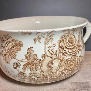 Orinal antiguo de cerámica transferida Charlotte Brown de Royal Crownford Staffordshire