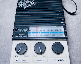 Vintage Pollenex Splash Dance AM/FM Shower Radio Model SR 1, 1985