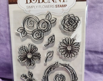 BoBunny Simply Flowers Clear Stamp Set