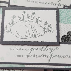 Tarjeta de felicitación de condolencias por la pérdida de una mascota hecha a mano