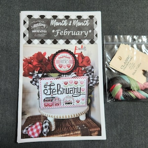 Stitching with the housewives Month 2 Month pattern and floss kit. February