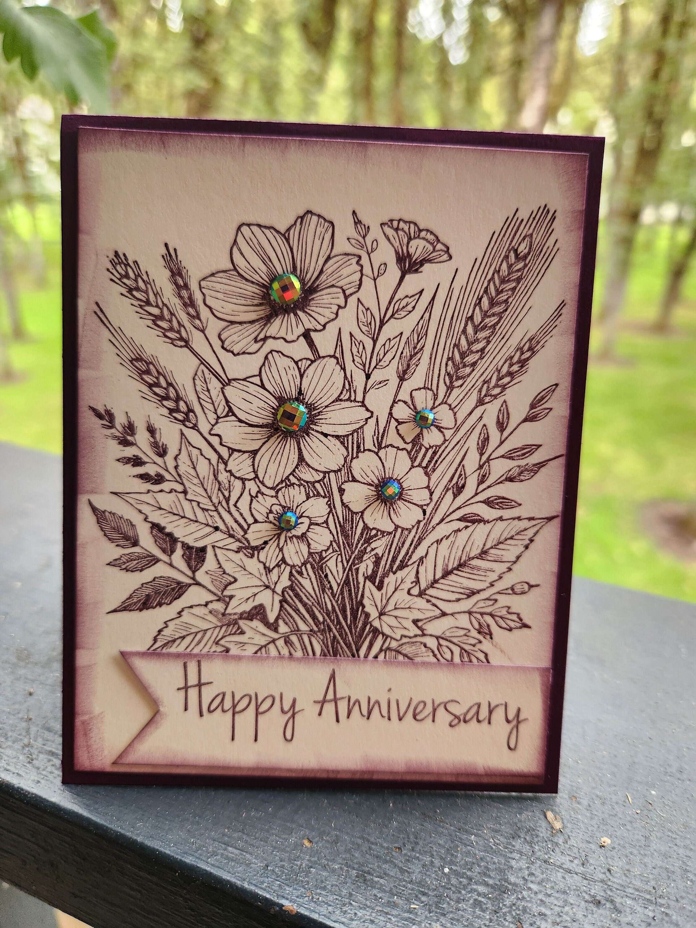 Handmade Happy Anniversary Card Flowers - Etsy