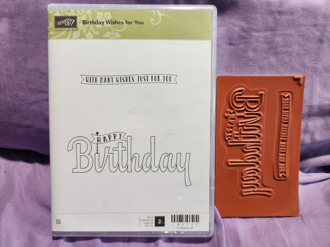 Stampin up Birthday Wishes for You Red Rubber Stamp Set - Etsy