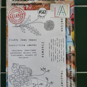 Set di timbri trasparenti AALL & CREATE, Dente di leone, #562 Tecnica mista