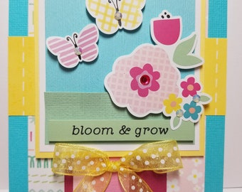 Handmade All Occasion Card, Bloom and Grow, Spring