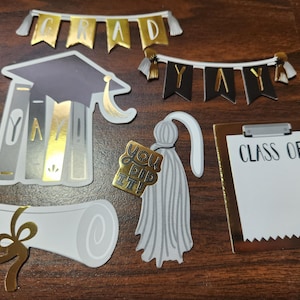 Cardstock Graduation Metallic Gold Stickers