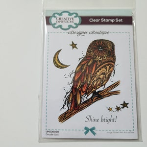 Creatieve Uitdrukkingen Doodle Uil Clear Stamp Set