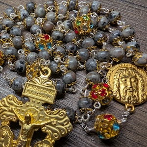 Handmade Rosary - Ornate Gold