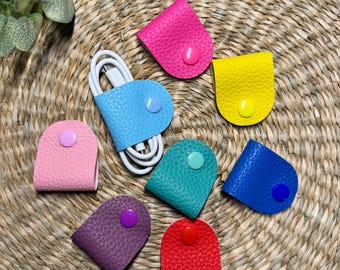 Handmade Cable Keeper, Cord Holder, Desk Cord Organizer, Cable Tidy Faux Suede, Travel Cord Organizer, Power Cord, Cord Wrap