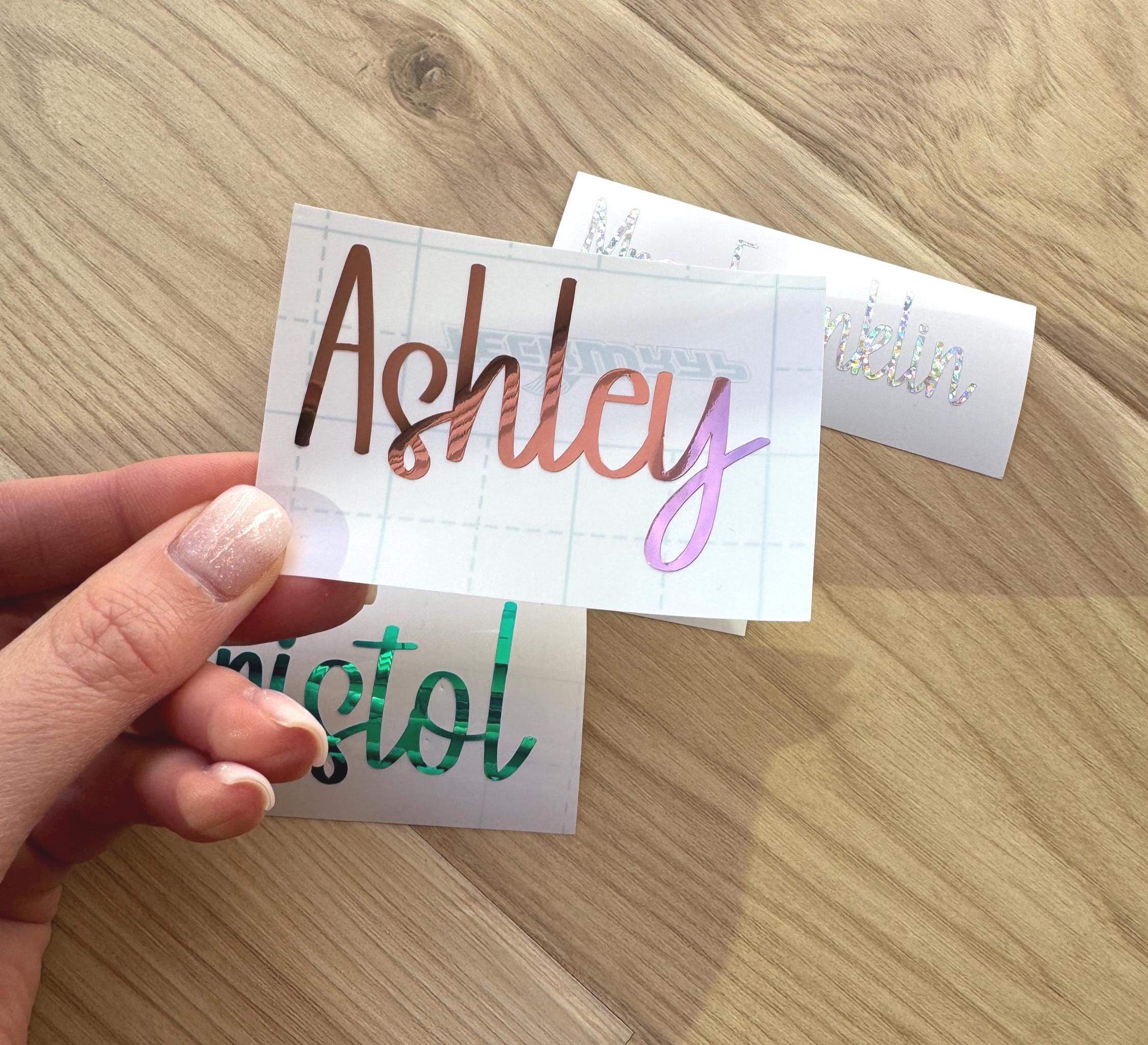 Personalized Name Vinyl Decal Custom Name Sticker Holographic Decals ...