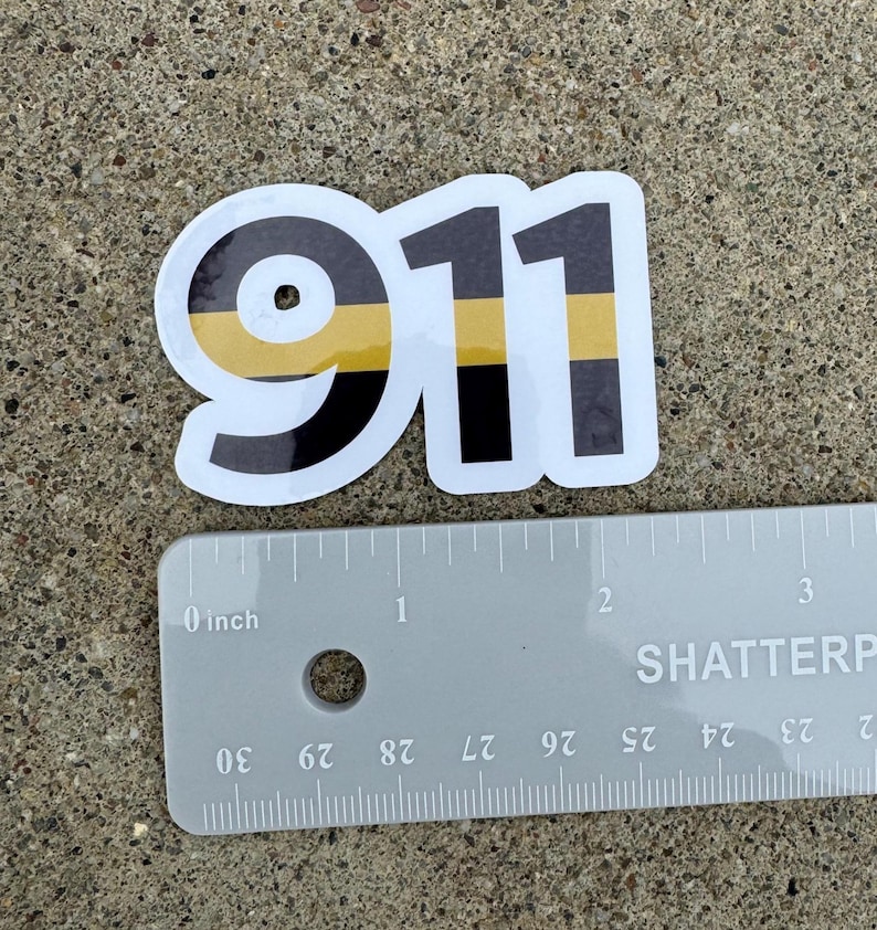 911 Dispatch Sticker, Thin Gold Line, Dispatcher Gift, LEO Sticker, Law ...
