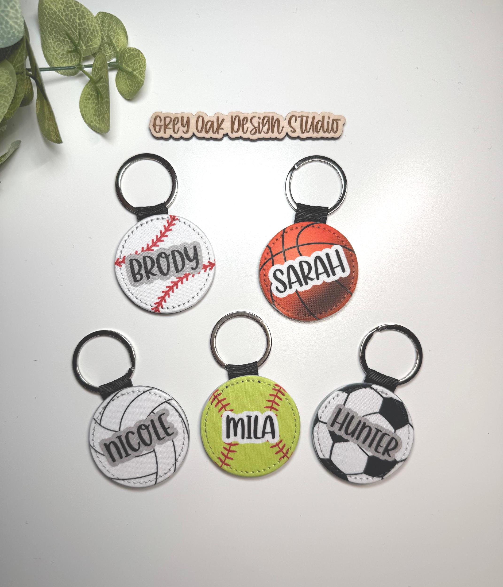 Sports Name Key Custom Name Sports Bag Tag Key Chain, Personalized Sports Team Number ...