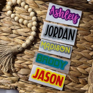 Double Layer Name Decal | 3D Shadow Layered Stickers | Personalized Gift Idea | Shadow Block Decals | Custom Initials | Tumbler Decal