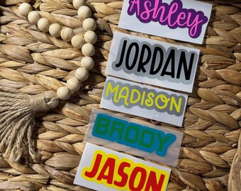 Double Layer Name Decal | 3D Shadow Layered Stickers | Personalized Gift Idea | Shadow Block Decals | Custom Initials | Tumbler Decal