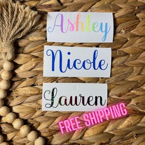 Holographic Name Decal Sticker, Custom Text decal for windows, tumbler, cups, water bottles, wine glasses, weddings and more