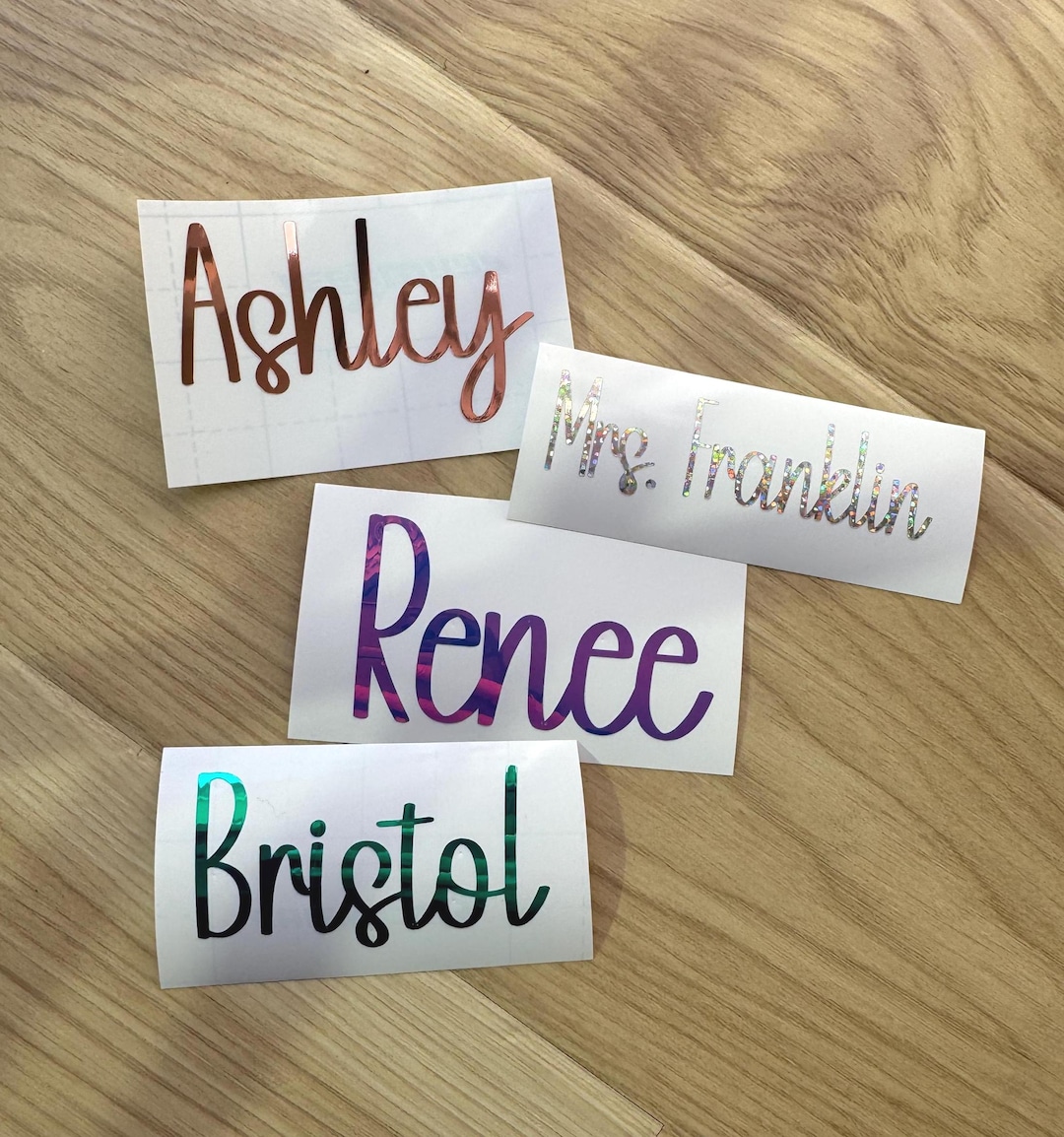Personalized Name Vinyl Decal Custom Name Sticker Holographic Decals ...