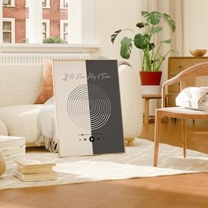 Musik Wand Kunst, Play It Twice Plattenspieler Poster, Schwarz und weiß Poster, Retro Groovy Print, Geschenk Musik Liebhaber, Trendy Geschenk