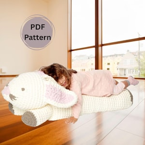 Crochet Pattern Bunny, Crochet Bunny Floor Pillow Pattern, Amigurumi pattern bunny, Crochet pattern rabbit, PDF English, DIY tutorial