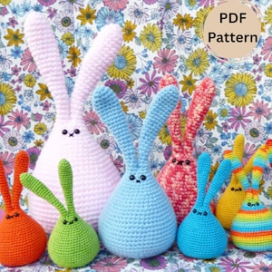Crochet Pattern Bunnies, Amigurumi pattern bunny, Crochet pattern rabbit, PDF English, DIY tutorial, Cute Bunny Amigurumi Pattern