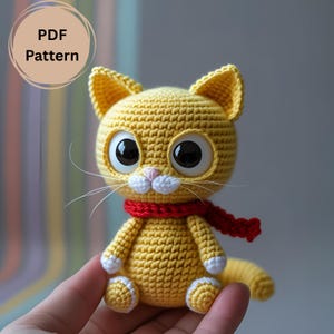 Schema Uncinetto Gattino Carino PDF • Amigurumi Facile • Regalo Fatto a Mano per Amanti dei Gatti • Istruzioni in Italiano/US