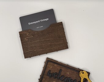 Welcome Mat Wooden Gift Card Holder