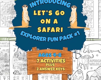 Aktivitätenpaket „Afrikanische Safari“ Nr. 1 | Arbeitsblätter zum Thema Wildtiere für Kinder (4–8 Jahre)