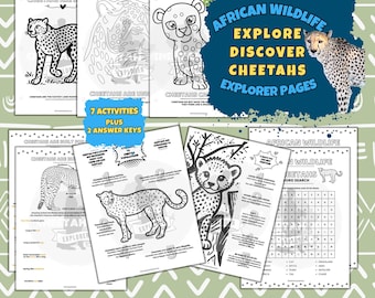 Geparden-Aktivitätsblätter für Kinder | Entdecke und lerne mehr über Geparden (PDF) | Hilf mit, Geparden zu retten (Explorerseiten)