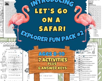 Afrikanisches Safari-Aktivitätenpaket Nr. 2 | Safari-Tierpaket für Kinder | 8–10 Jahre | Weckt das Interesse an der Tierwelt