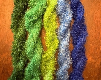 Mini-écheveaux de mohair brossé teints à la main pour cheveux de poupée, accessoires photo, 100 yards au total